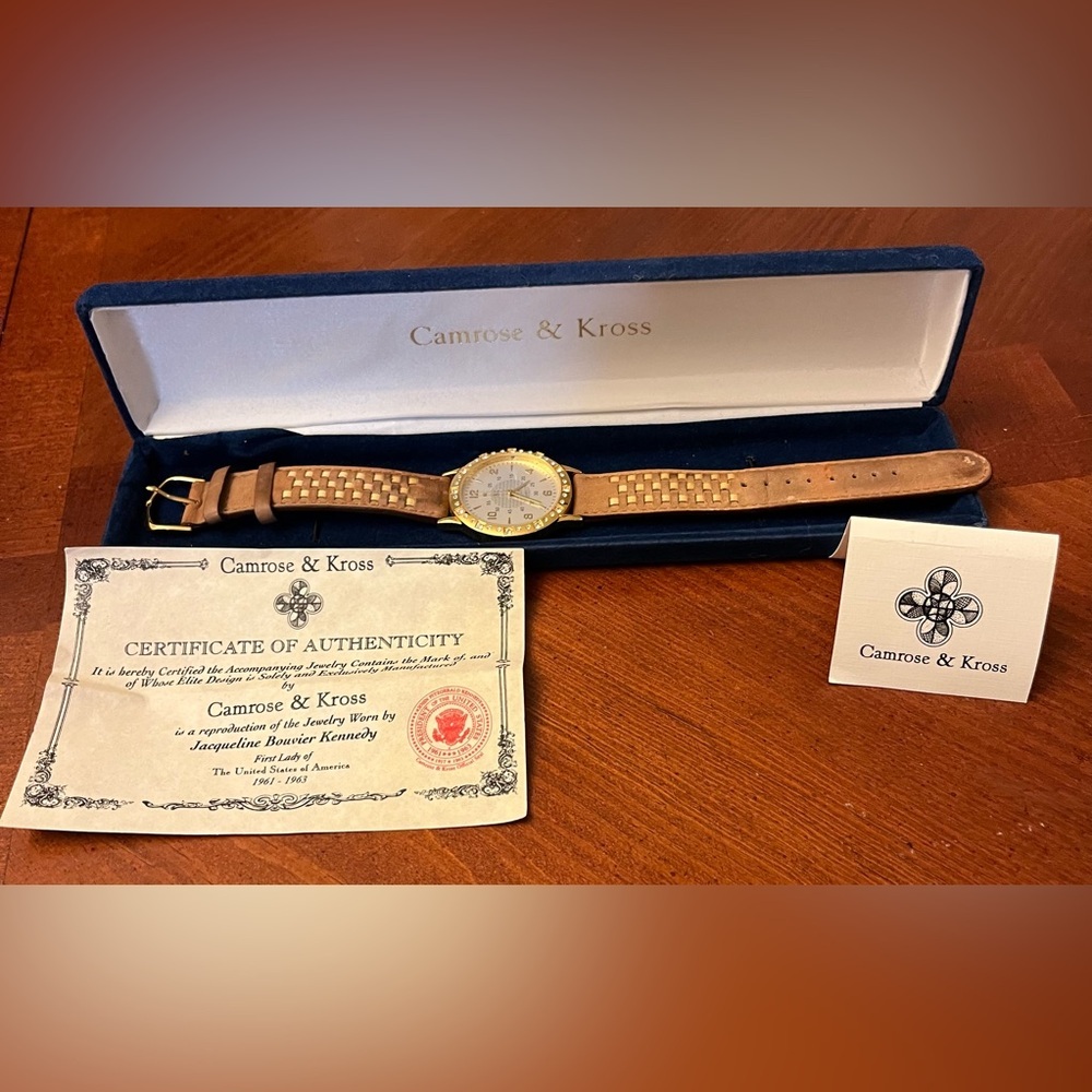 Camrose & Kross Jackie Kennedy Seiko Gold Leather Watch
